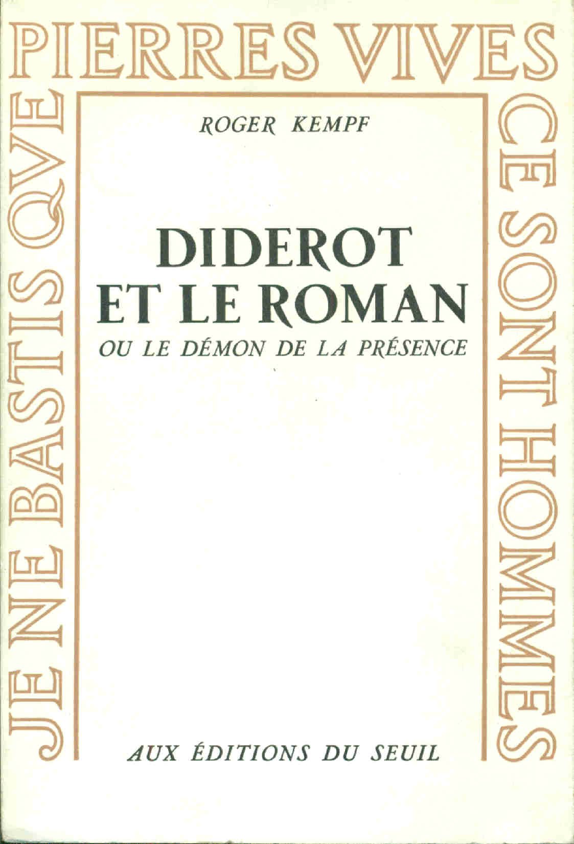 Diderot et le roman ou le Démon de la présence book