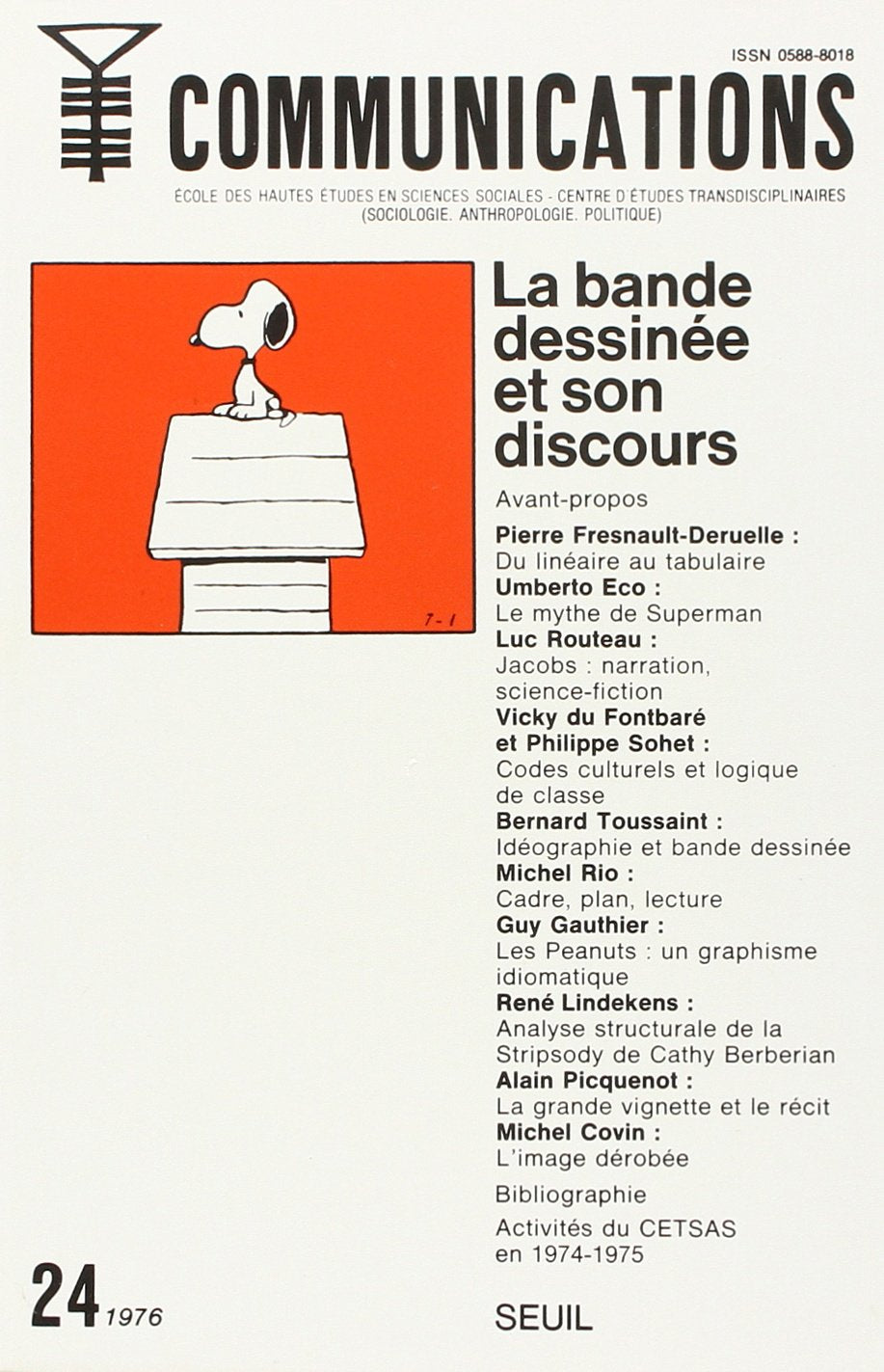 Communications, n° 24, La Bande dessinée et son discours Books