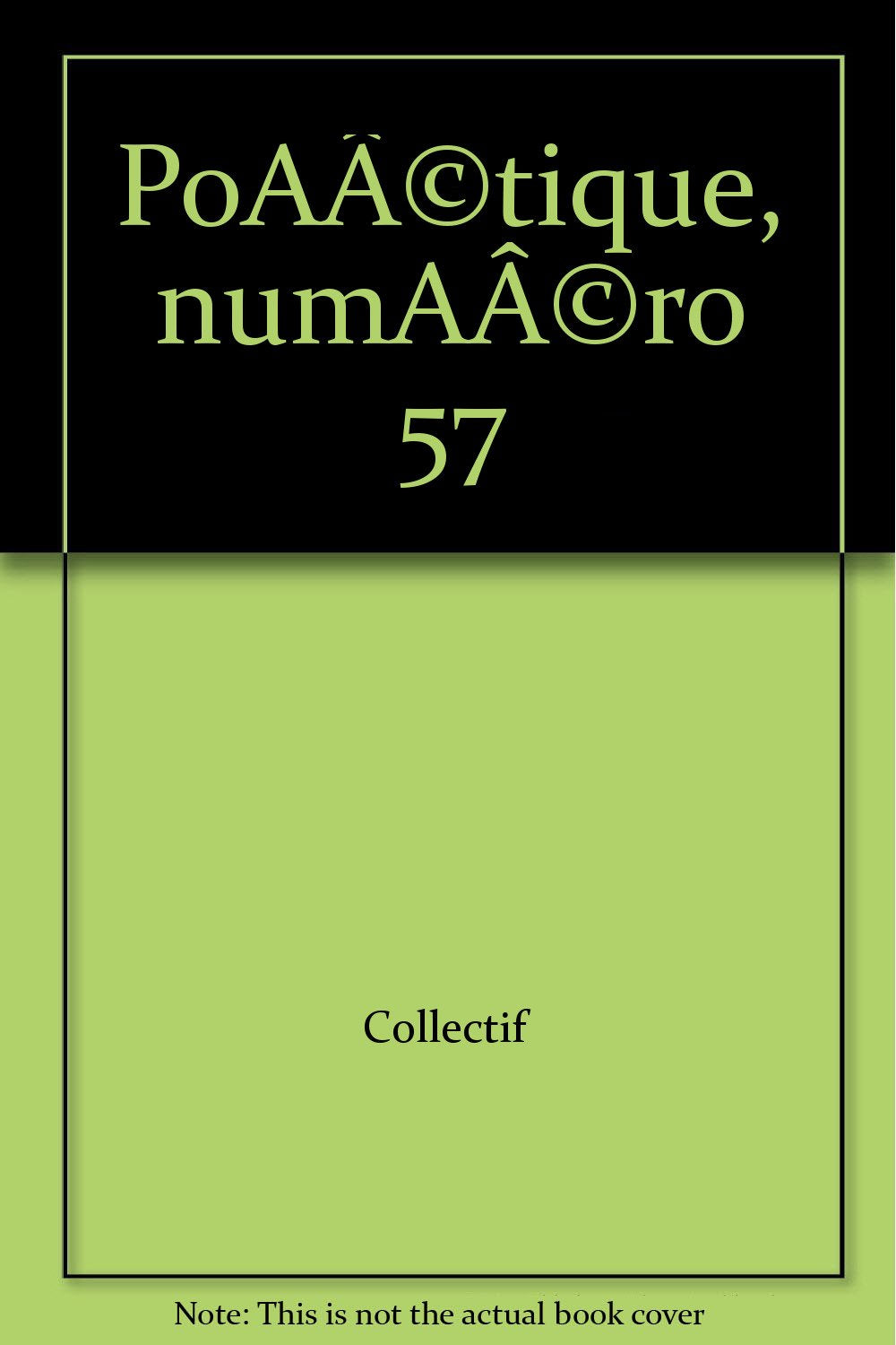 Product Image: Poétique, numéro 57