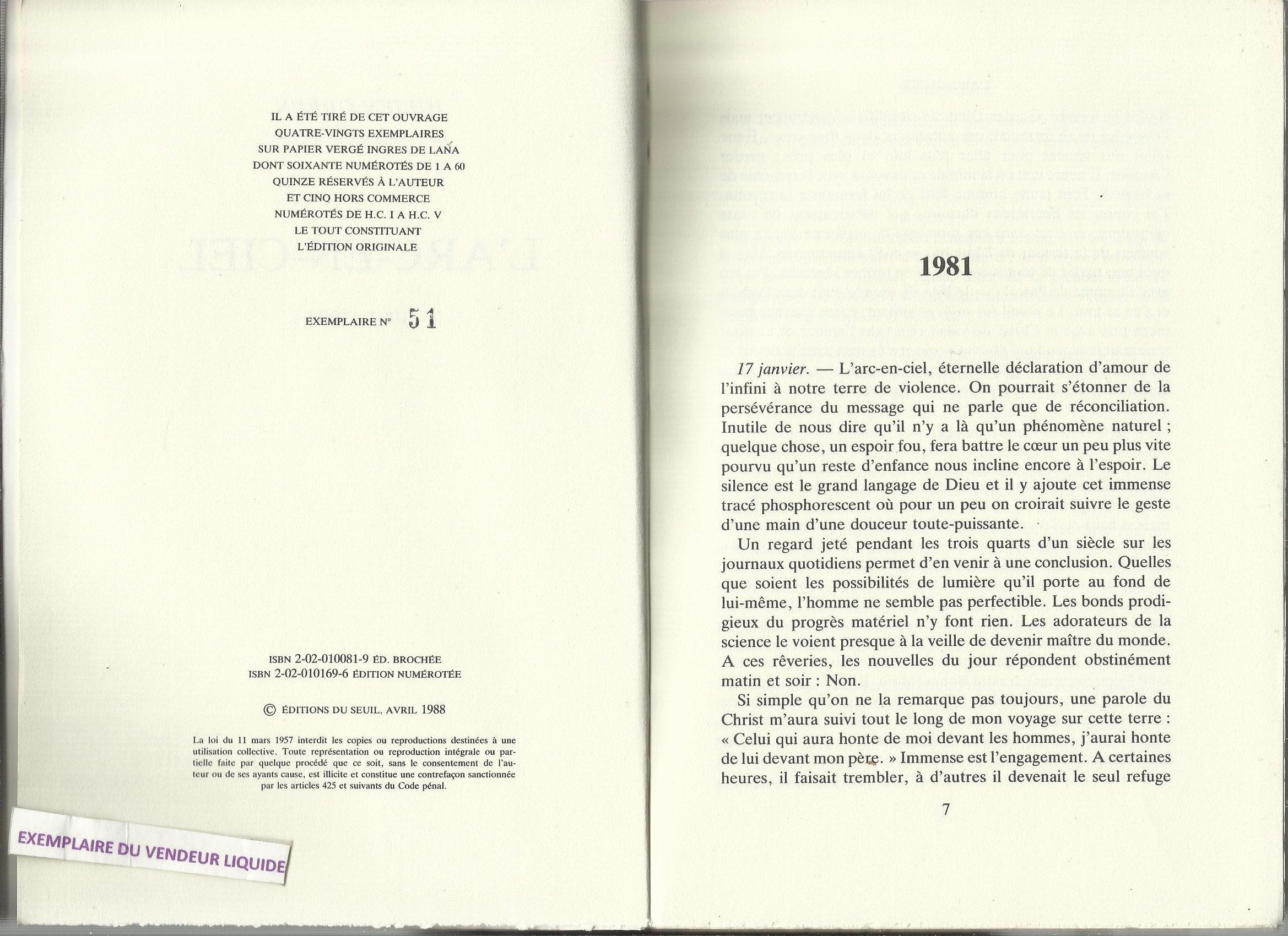 Journal. Vol. 13. L'arc-en-ciel : 1981-1984 Contemporary literature