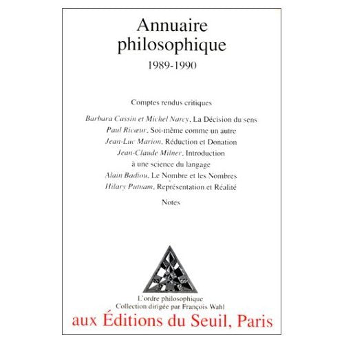 Annuaire philosophique (1989-1990) book