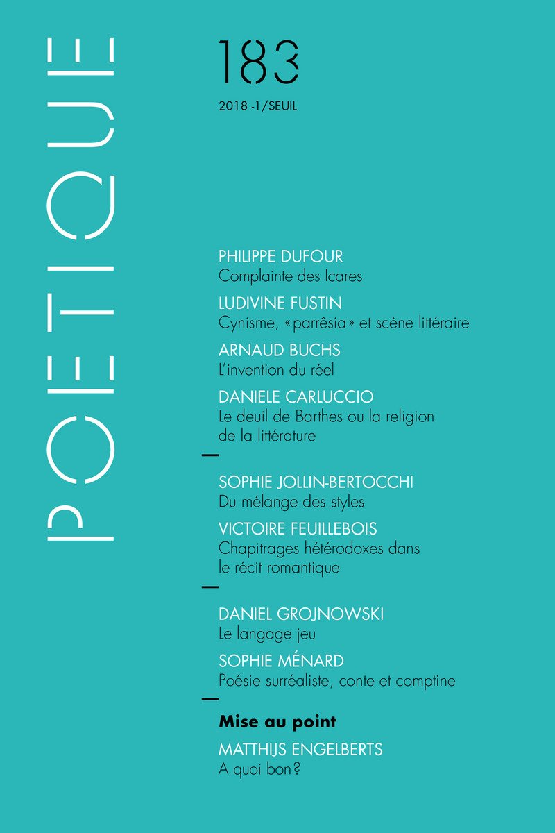 Poétique, n° 183 book