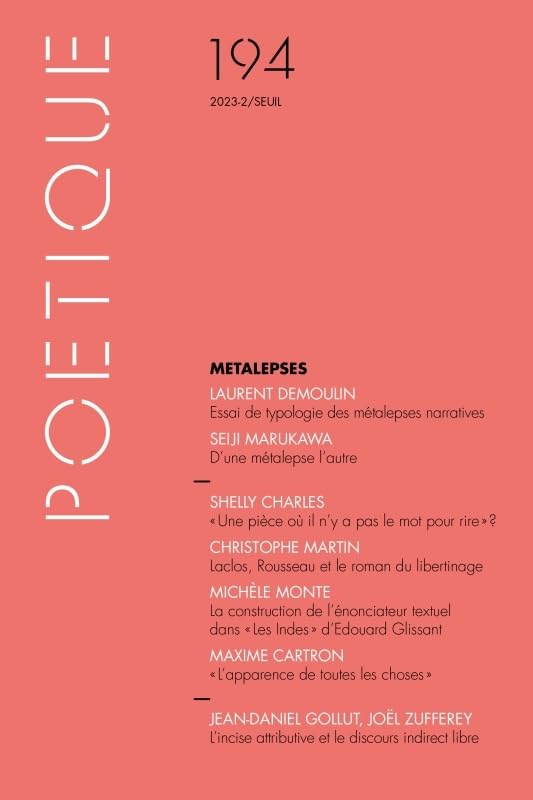 Poétique, n° 194 book