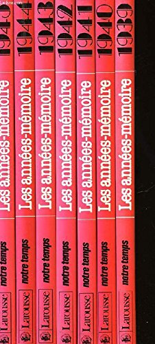 Les annees-mémoire. 1922 092697 (Annmem) Books