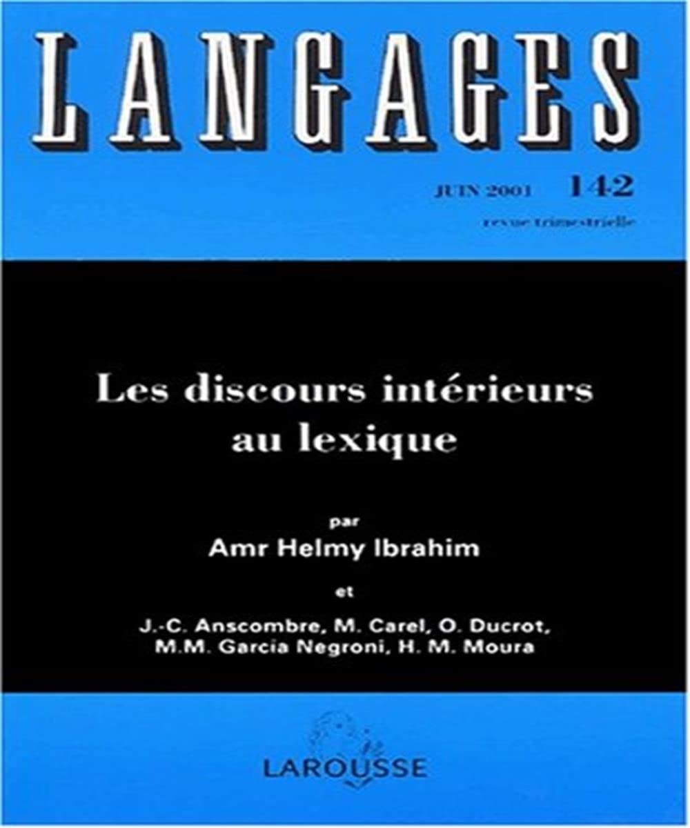 Langages N° 142 Juin 2001 : Les discours intérieurs au lexique book