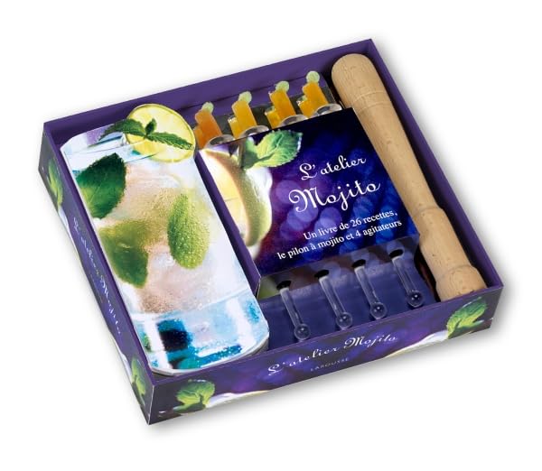 L'atelier Mojito: Un livre de 26 recettes, 1 pilon à mojito et 4 agitateurs Books