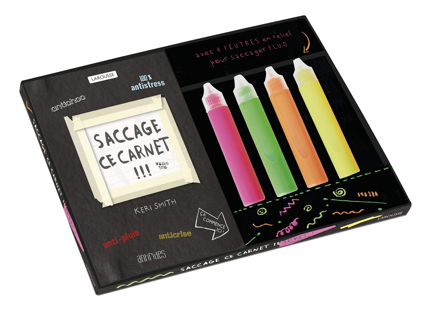Saccage ce carnet: Avec 1 carnet et 4 tubes de peinture fluo Books