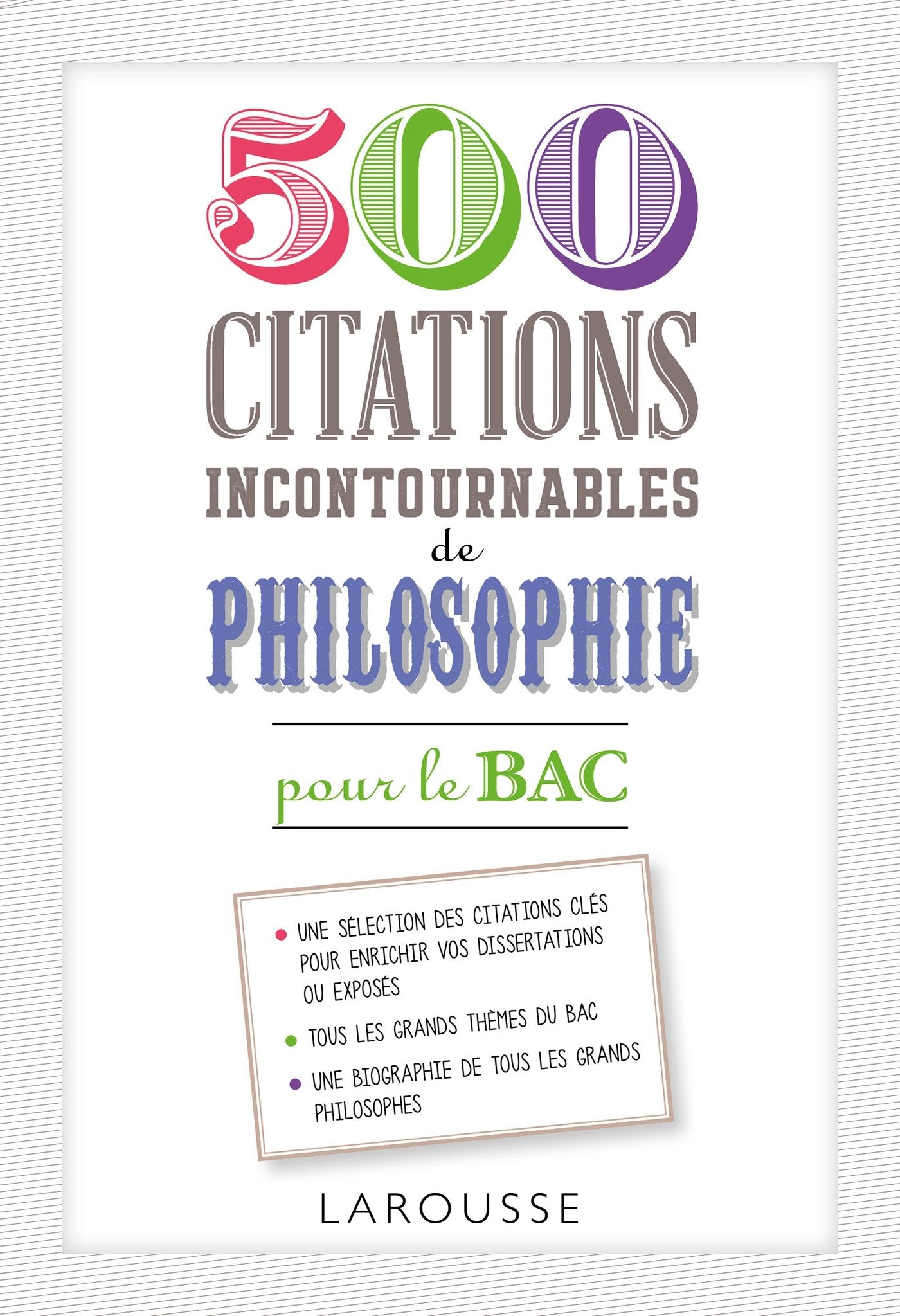 500 citations incontournables de philosophie Non-fiction