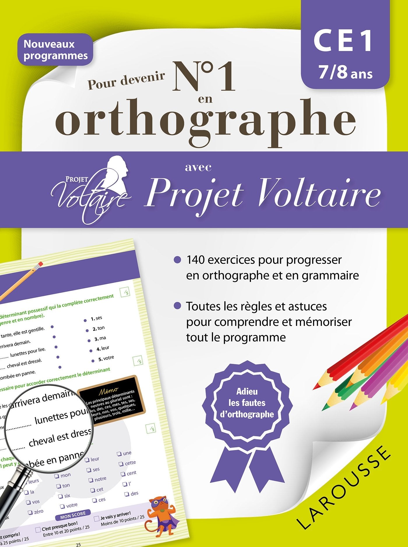 Pour devenir n°1 en orthographe avec Projet Voltaire CE1 Non-fiction