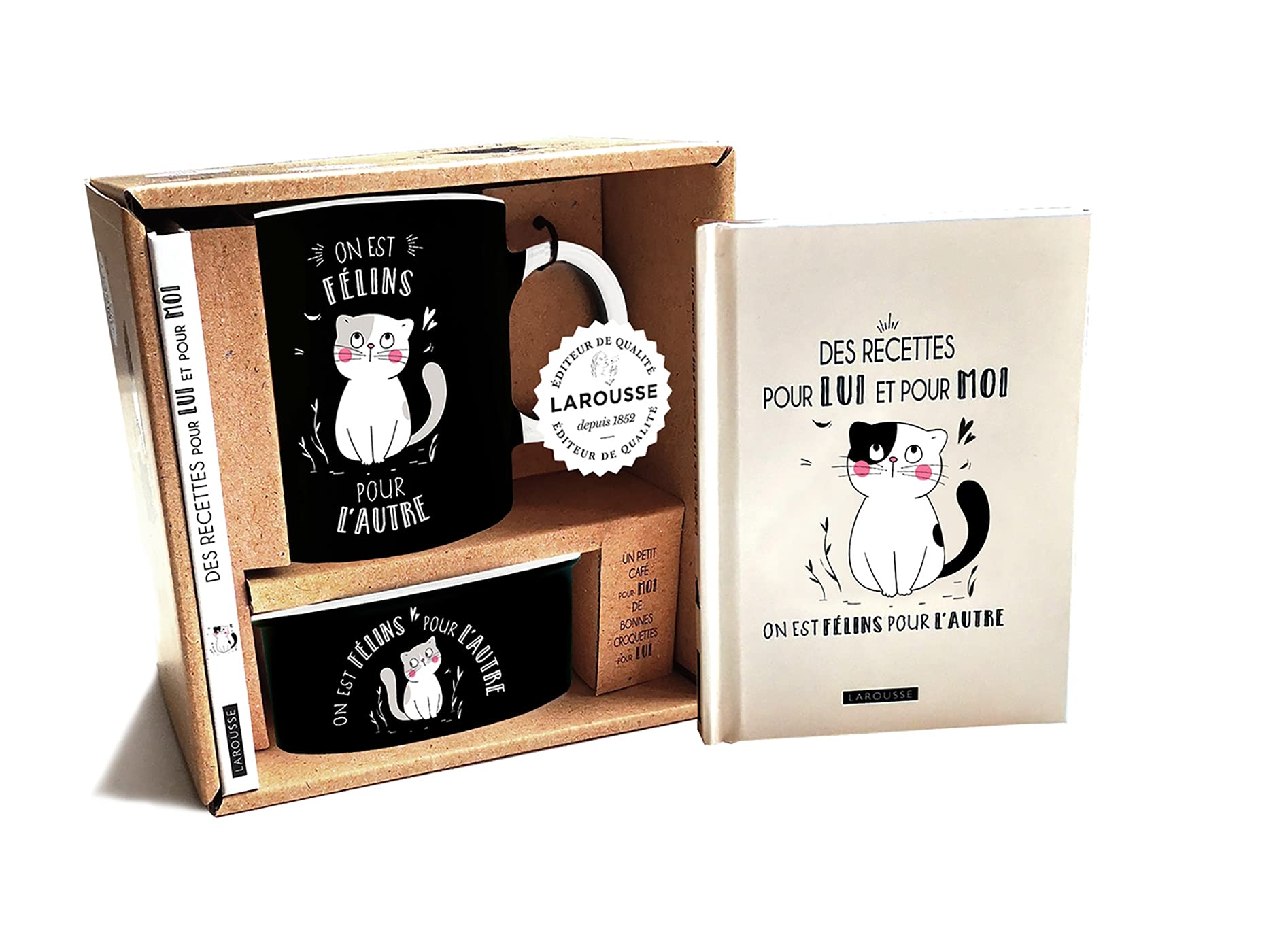Mug On est félins pour l'autre: Avec un mug en céramique et une gamelle en céramique Leisure, Home & Garden