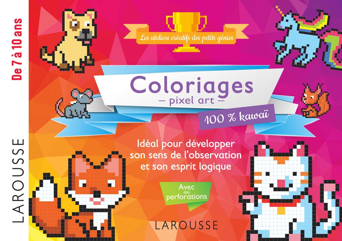 20 coloriages en pixel pour esprits logiques 100% Kawai book