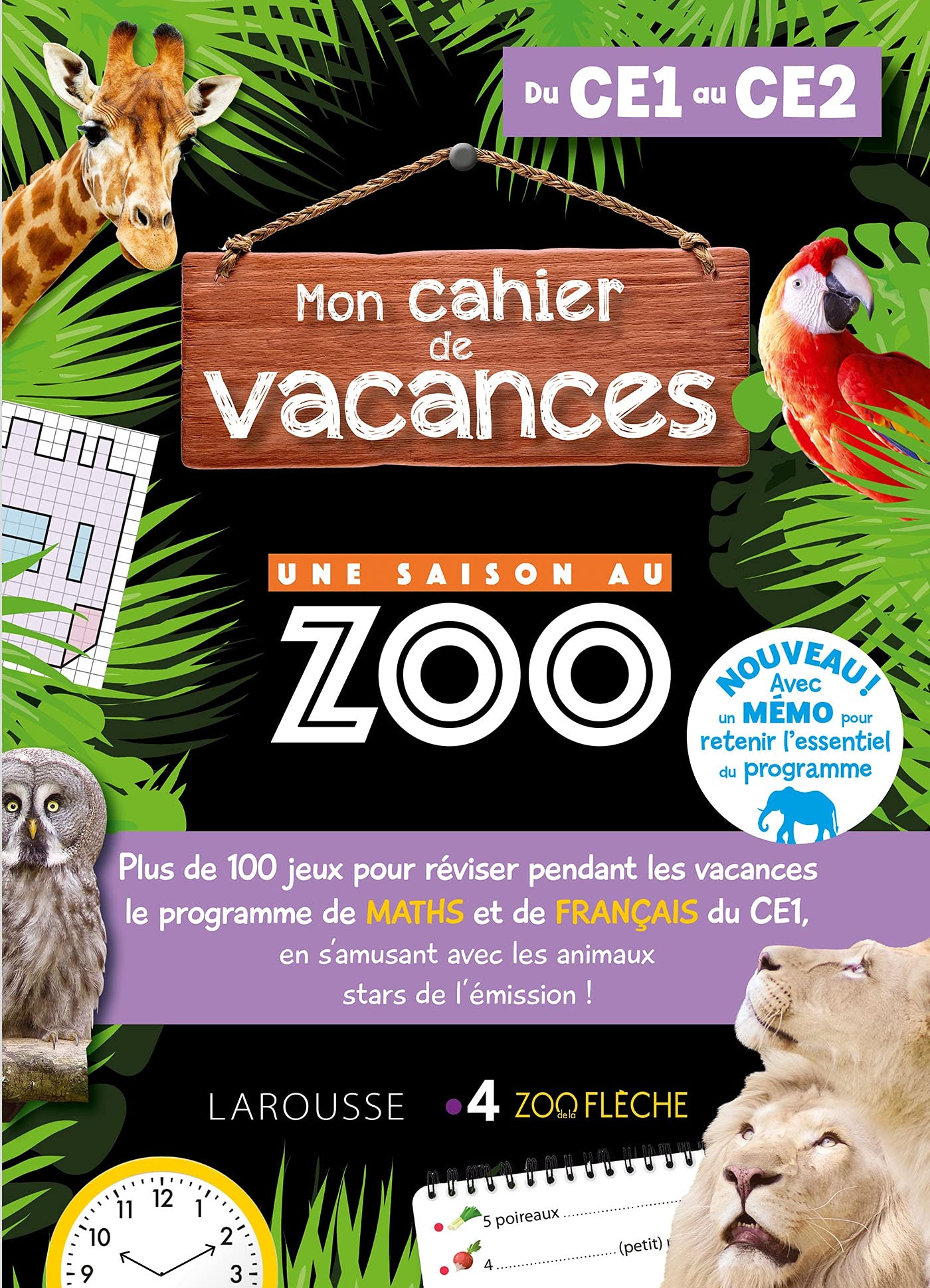 Cahier de vacances UNE SAISON AU ZOO CE1-CE2 Professional & Reference Books