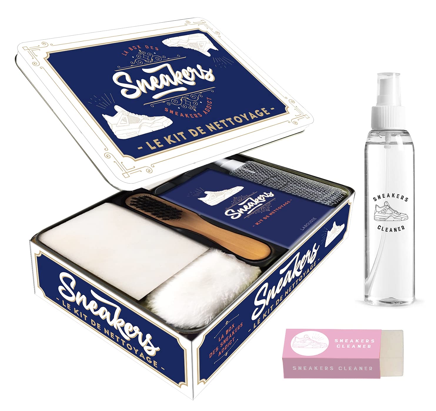 Sneakers - Kit de nettoyage: Le kit de nettoyage - Coffret avec une brosse de nettoyage, deux gommes, une serviette microfibre et un petit flacon spray Partnership & Love