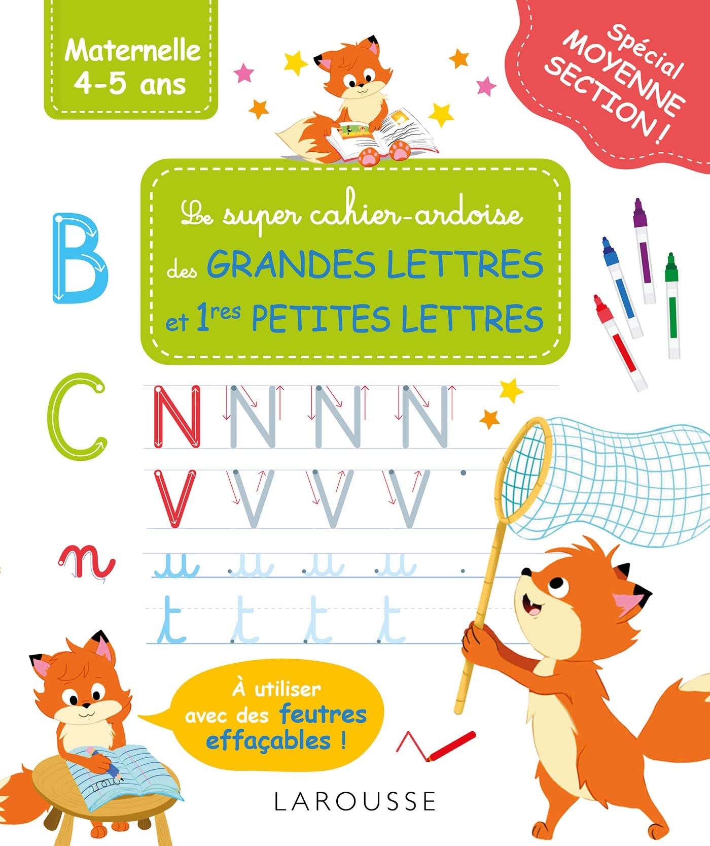 Mon super cahier ardoise Moyenne Section -grandes lettres - premières petites lettres book