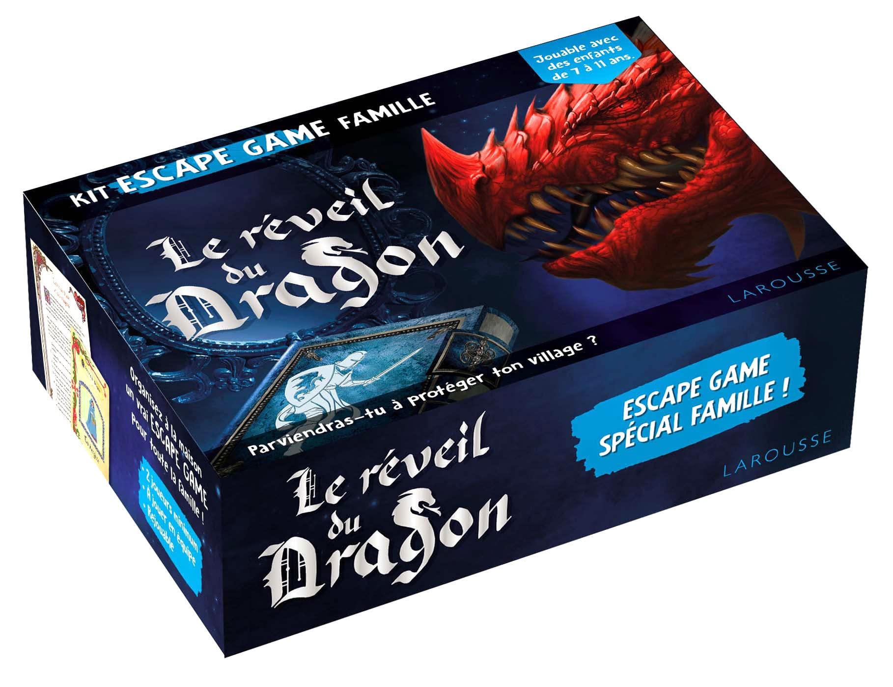 Kit escape game famille Le réveil du dragon book