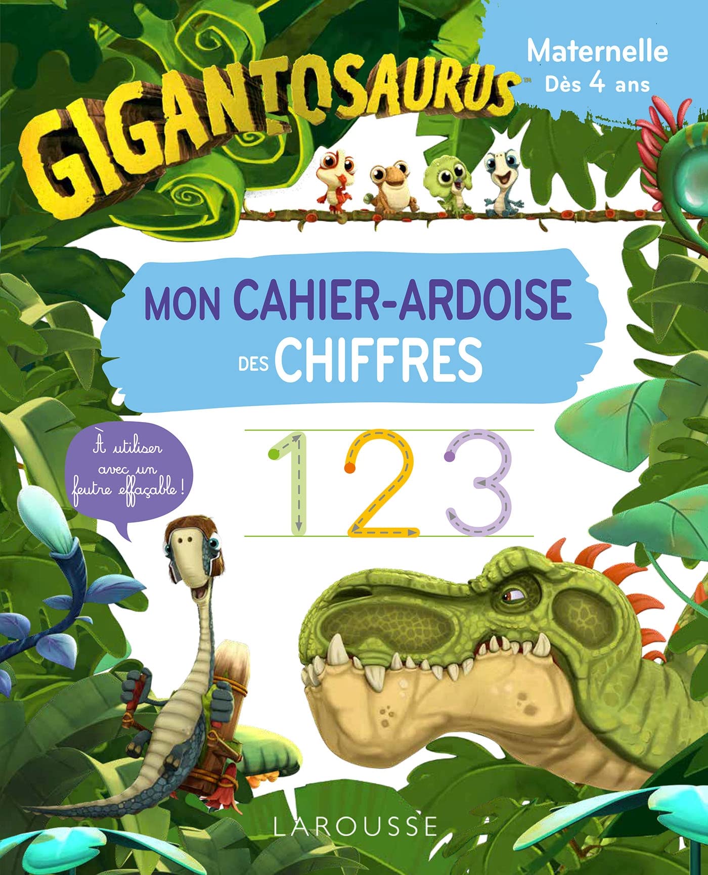 GIGANTOSAURUS Mon super cahier ardoise des CHIFFRES book