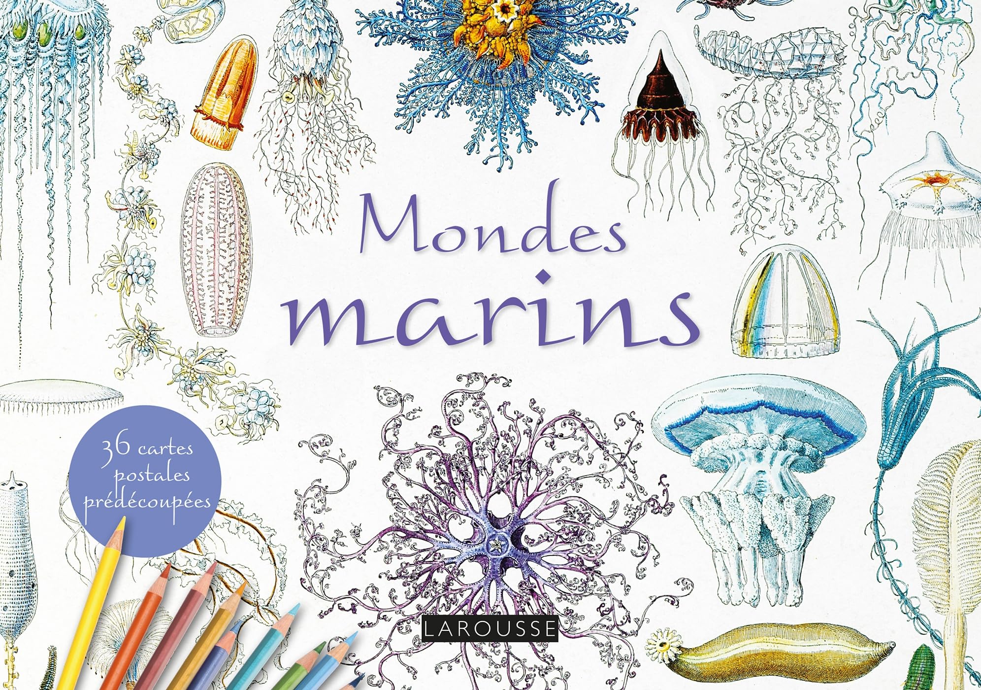 Cartes postales à colorier : Mondes marins book