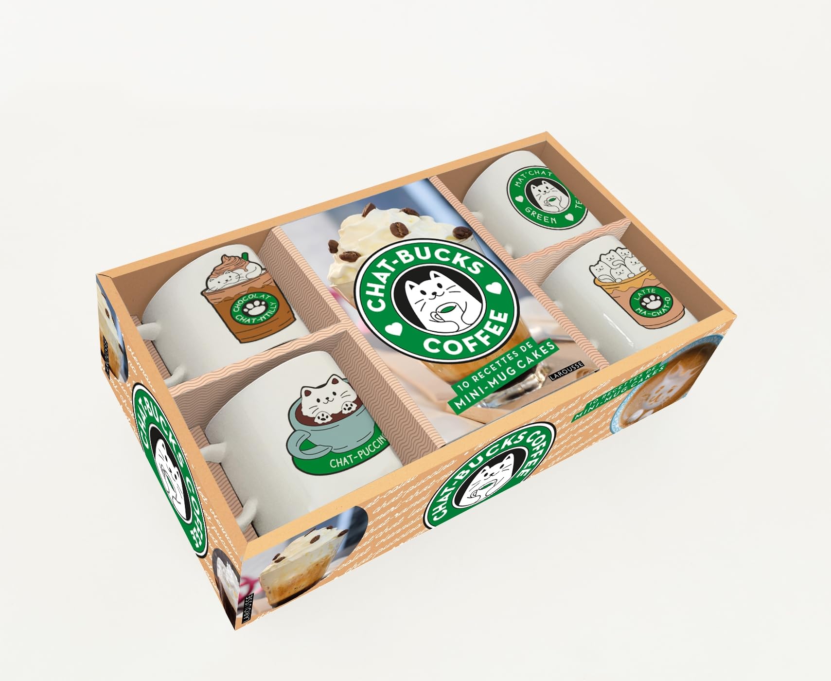Chat-bucks coffee: Coffret avec 4 mini-tasses en céramique Leisure, Home & Garden