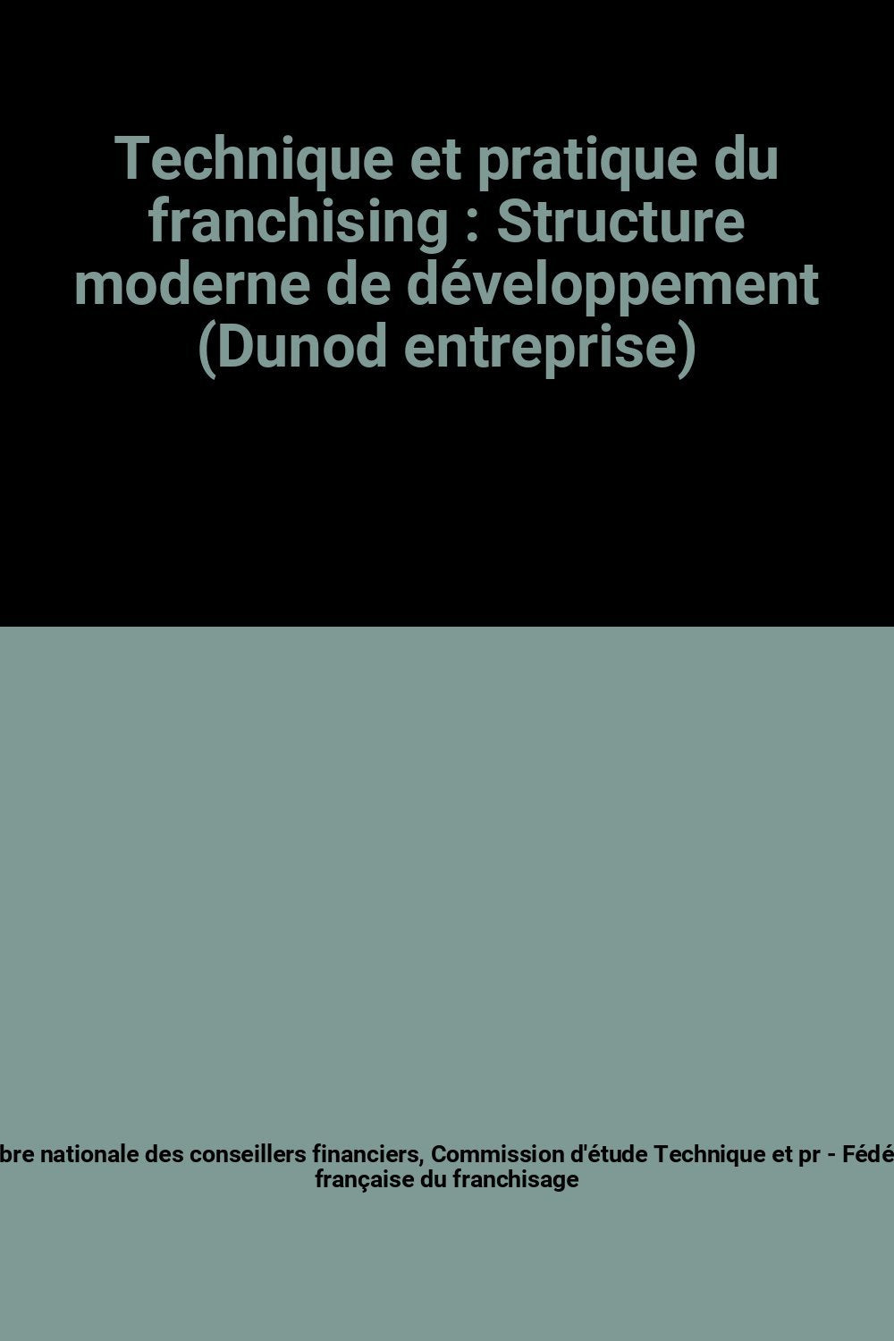 Technique et pratique du franchising : Structure moderne de développement (Dunod entreprise) book