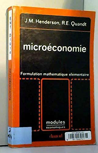 Product Image: Microéconomie : formulation mathématique élémentaire