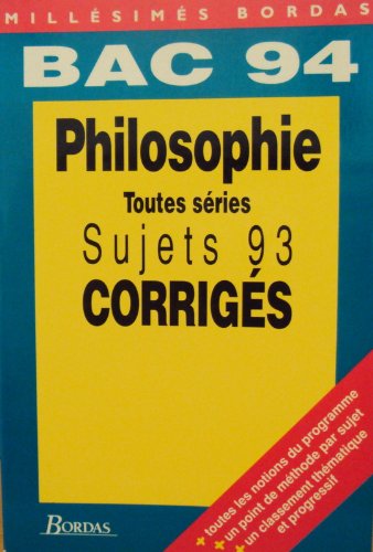Sujets corrigés : bac philosophie Books