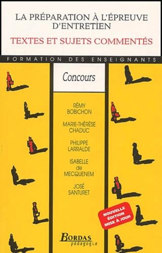 PREPARATION A L'EPREUVE D'ENTRETIEN (Ancienne Edition) book
