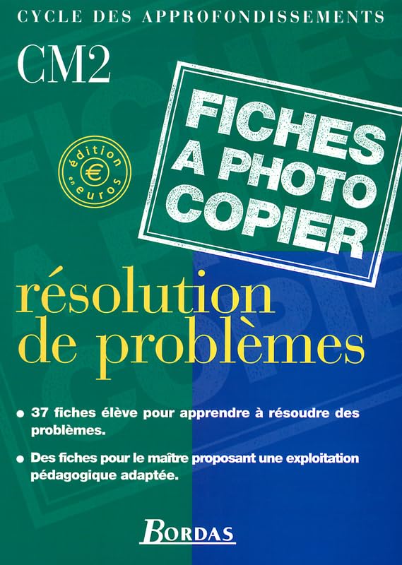 Résolution de problèmes CM2 - Fiches à photocopier book