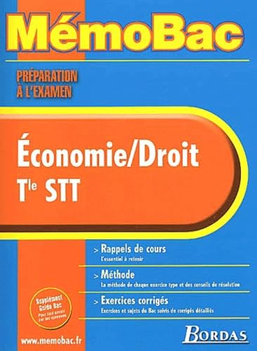 MEMO PREPA.EXAM. ECONOMIE DROIT STT (Ancienne Edition) book