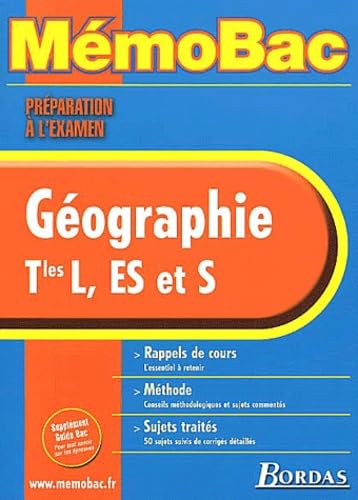 MEMO PREPA.EXAM. GEOGRAPHIE TERMINALE (Ancienne Edition) book