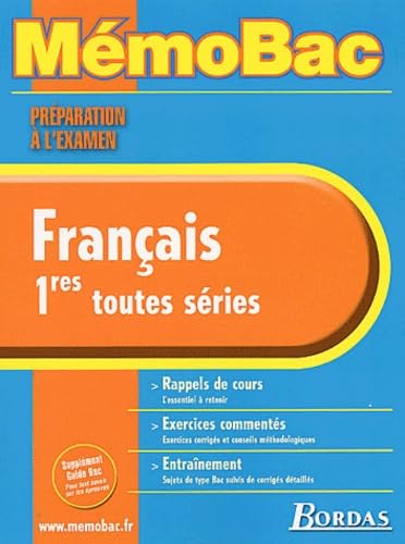 MEMO PREPA. EXAM. FRANCAIS 1ERE (Ancienne Edition) book