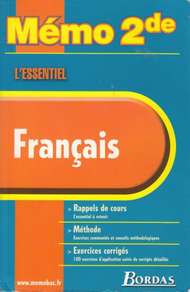 MEMO ESSENTIEL FRANCAIS 2NDE NP (Ancienne Edition) book