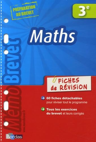 MEMOBREVET FICHES REVISION MATHS 3E (Ancienne Edition) book