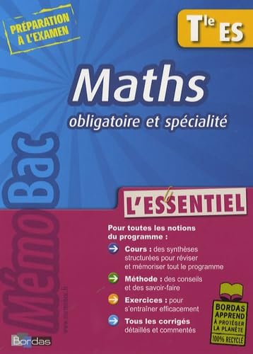Maths Tle ES obligatoire et spécialité: L'essentiel book
