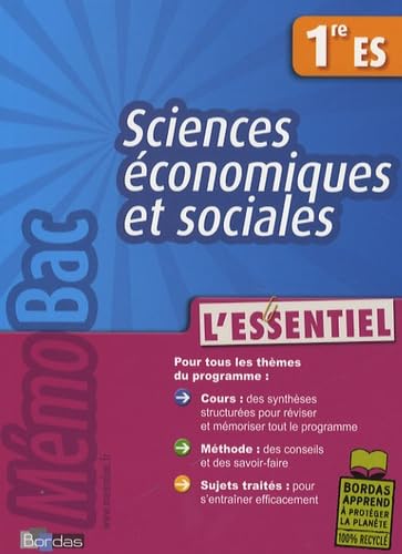 Sciences économiques et sociales 1e ES: L'essentiel book