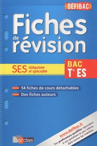 SES Tle ES: Fiches de révision book