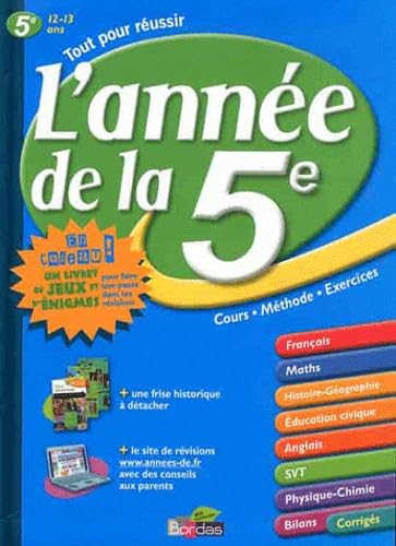 L'ANNEE DE LA 5E + 1 CAHIER DE JEUX Professional & Reference Books