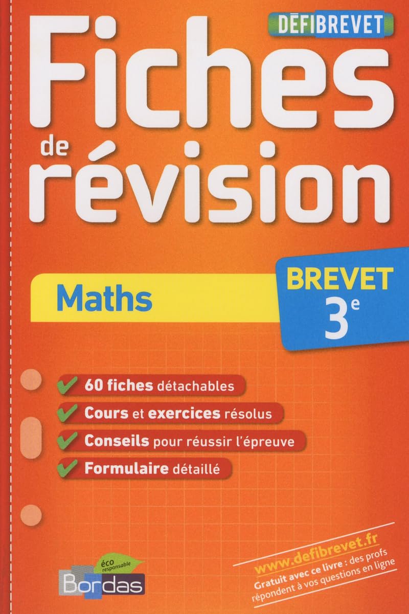 DEFIBREVET FICHES MATHS 3E book