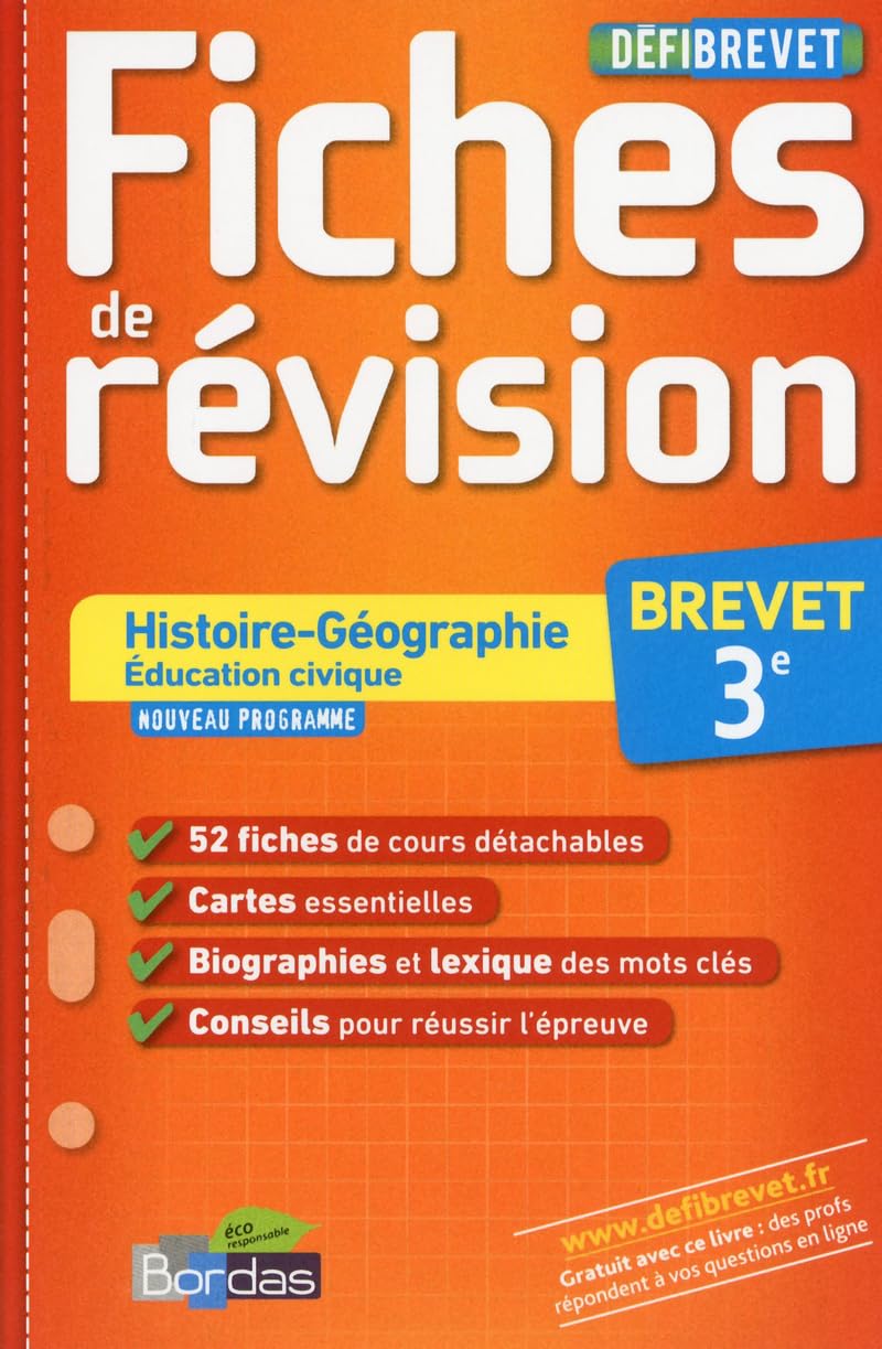 DEFIBREVET FICHES HIST-GEO 3E Study Guides