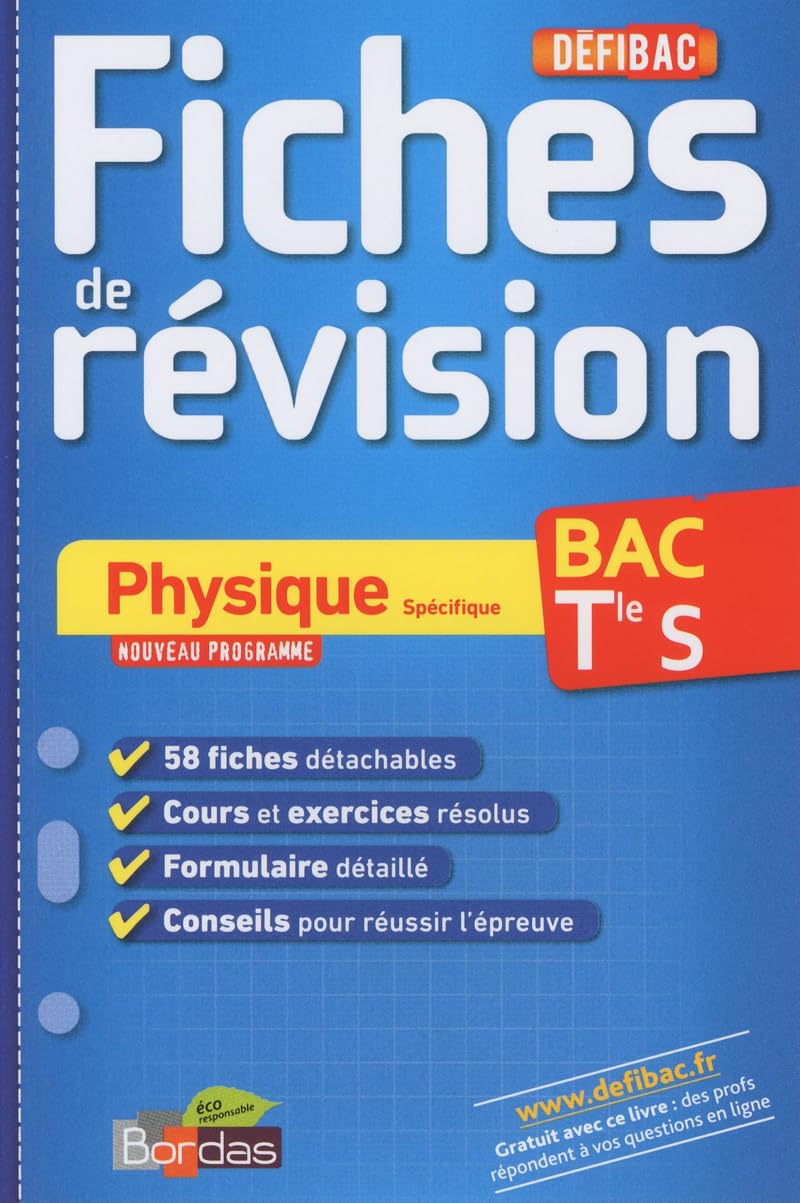 DEFIBAC FICHES PHYSIQUE TERM S book