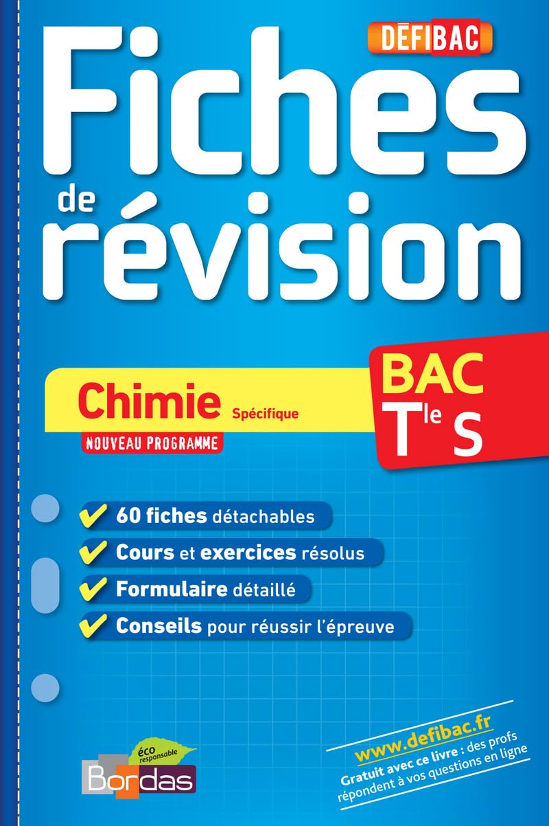 DEFIBAC FICHES CHIMIE TERM S book