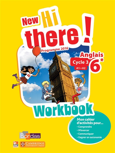 Product Image: New Hi there ! anglais 6e, cycle 3, A1-A2 : workbook : programme 2016