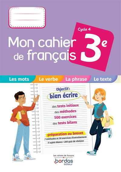 Product Image: Mon cahier de français 3e, cycle 4