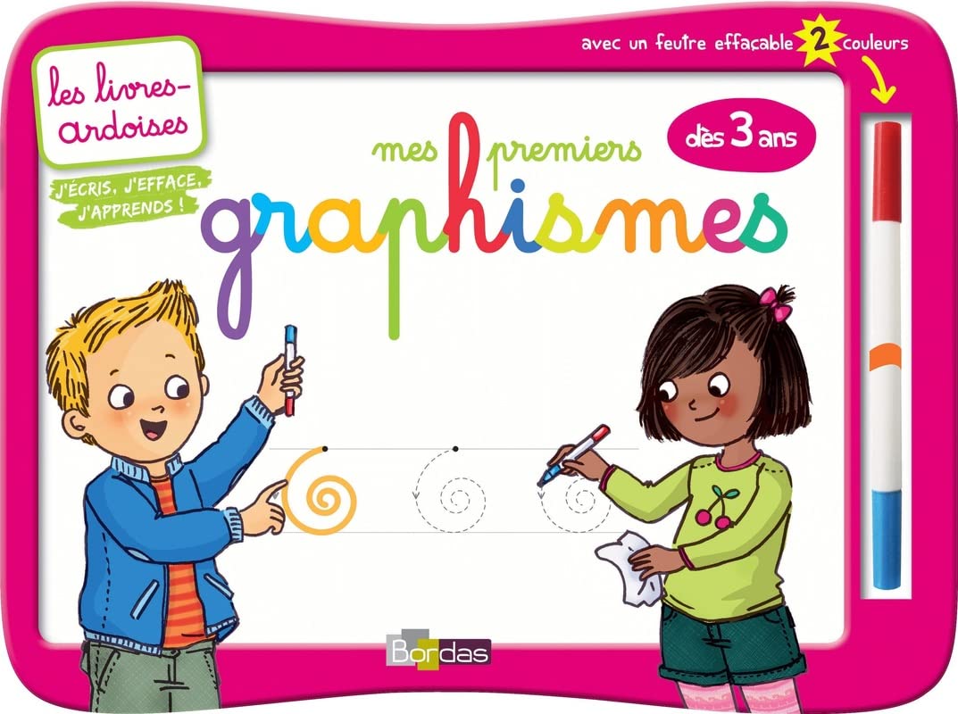 Livres-ardoises - Mes premiers graphismes + 1 feutre 2 couleurs book