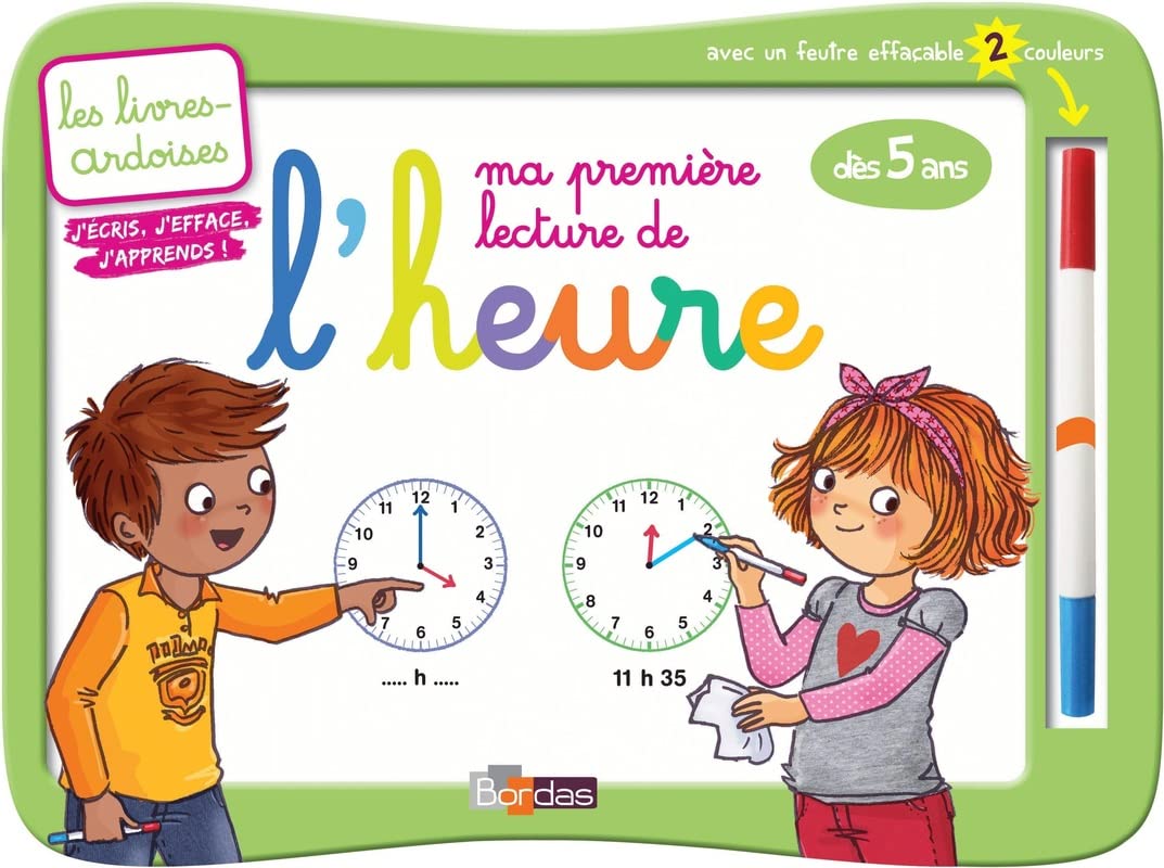 Les livres-ardoises - Ma première lecture de l'heure avec 1 feutre effacable 2 couleurs Non-fiction