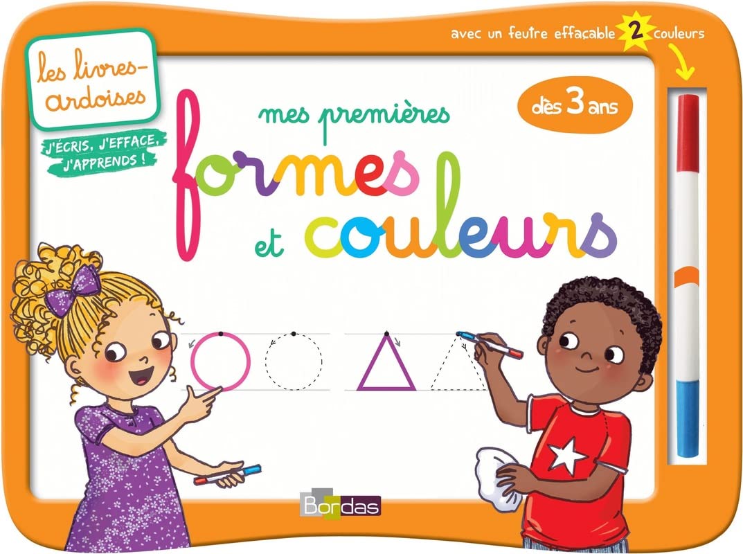 Livres-ardoises - Mes premières formes et couleurs + 1 feutre 2 couleurs book