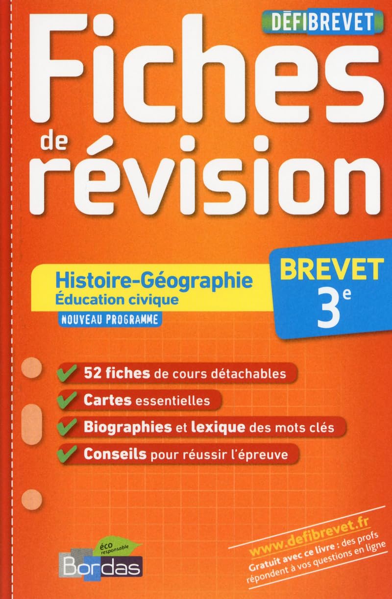 DEFIBREVET FICHES HIST-GEO 3E book