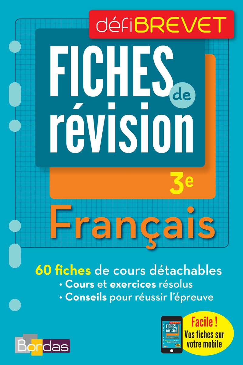 DéfiBrevet - Fiches de révision - Français 3e + OFFERT : vos fiches sur votre mobile book