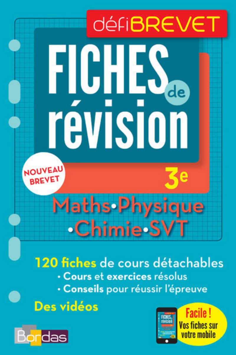 Defibrevet - fiches de révision - maths physique chimie svt 3e book
