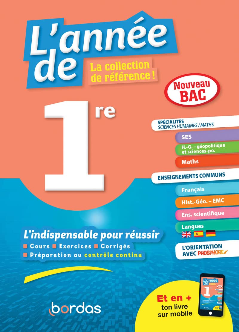 1re Spécialités Sciences Humaines /Maths book