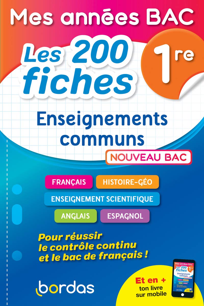 Mes années Bac - Compil de fiches enseignements communs 1re book
